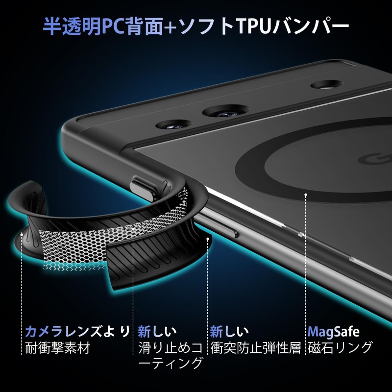 【MagSafe Compatible・Zero Fingerprints】Google Pixel 7A Case with Built-in Magnet [With