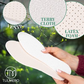 TULMERO Barefoot Soles for Fresh Feet, 4 Pairs of Insoles for Sweaty Feet, Perforated Insoles Against Foot Odour, Size 47