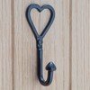 Hammer and Tongs Black 40mm x 100mm Single Heart Hook