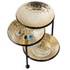 MyGift 3 Tier Jewelry Dish Organizer - Hammered Brass Plated