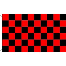 AZ FLAG Red and Black Check Flag 3' x 5' - checkered racing flags 90 x 150 cm - Banner 3x5 ft