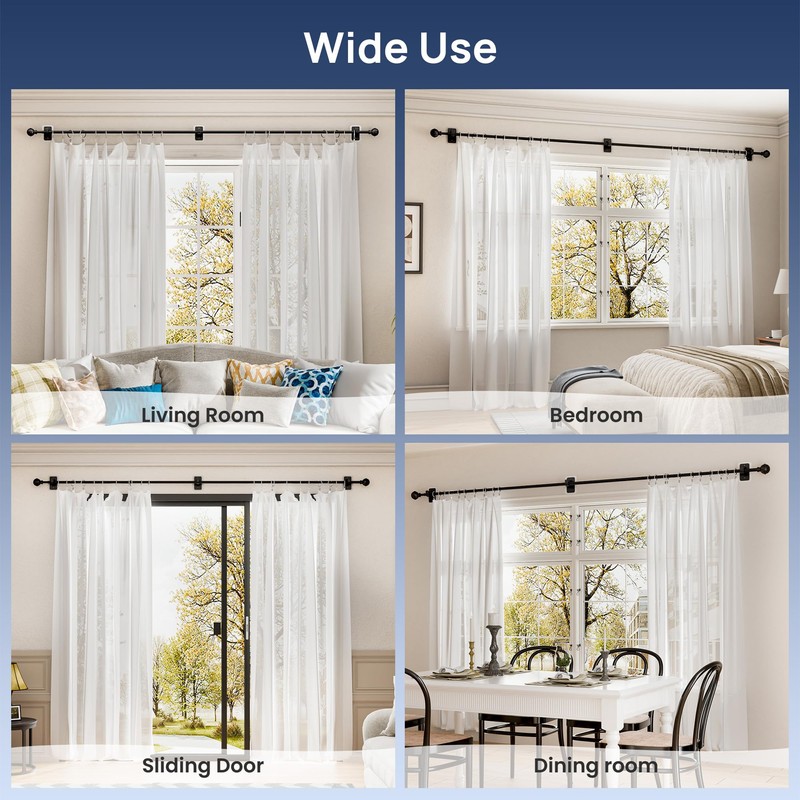ENJOYBASICS No Drill Curtain Rods for Window 48 to 84