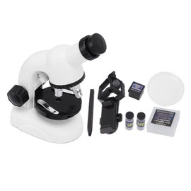 Kids Microscope Science Kit HD Magnifying Glass Student Biological Microscope for Biological Science Experiment White