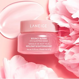 LANEIGE Máscara de Dormir para Ojos Bouncy & Firm: Desinflama y Da Firmeza con Complejo de Peonía y Colágeno, Ceramida y Ácido Hialurónico 5D
