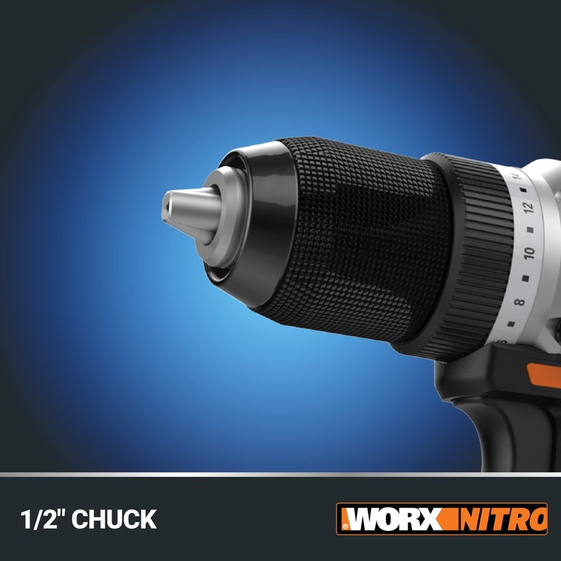 Worx Nitro 20V Cordless 1/2" Drill Driver With Brushless Motor,