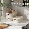 Resze 6 Pack Plastic Storage Baskets with Lids, Breathable Stackable