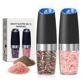 Automatic Gravity Salt and Pepper Grinder Set with LED Light