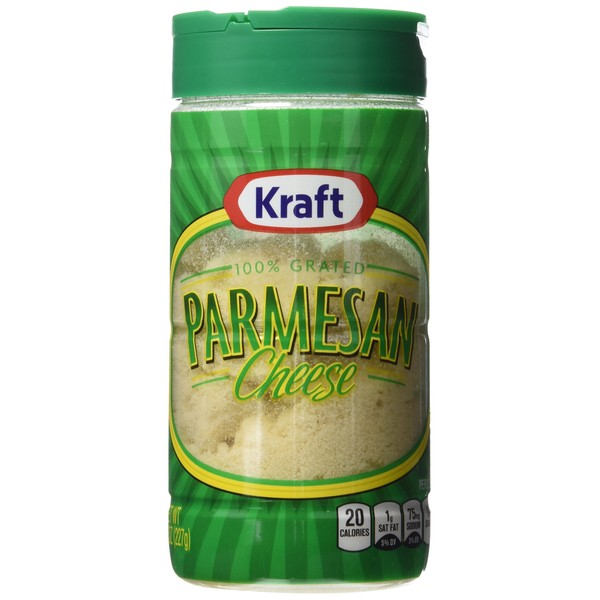 Kraft, 100% Real Grated Parmesan Cheese, 8oz Canister (Pack of 3)