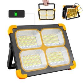 120W Eraylife Rechargeable LED Worklight, 348Leds 10000LM Magnetic Work Light Rechargeable LED Flood Light for Job Site Car Repair Camping, Portable Waterproof Solar Work Light with USB Output
