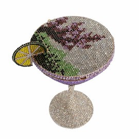 WuDiaoer Women Goblet Rhinestone Evening Bag Cocktail Cup Diamond Clutch Funny Crystal Prom Handbag Wedding Purse for Party, Purple