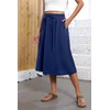 TASAMO Women's Summer Boho Elastic High Waist Midi Skirt A-Line