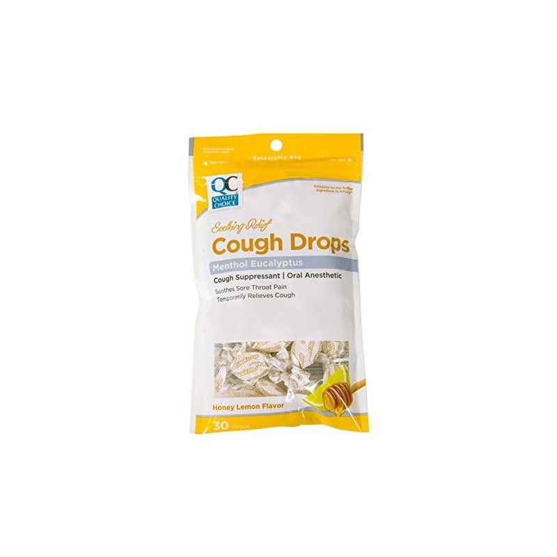 Quality Choice Cough Drops Honey Lemon 30 Ct by Quality