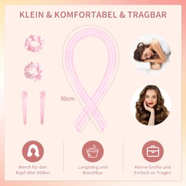 Curls Without Heat, Meinraum Overnight Curls, Silk Curls Overnight with 2 Hairpins, New Heatless Curls Band, Curling Tape, DIY Hair Curls Hairstyle Set for Long Medium Hair