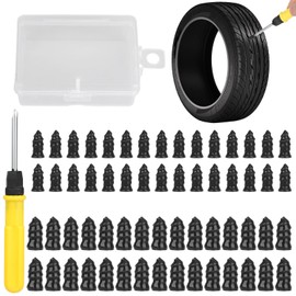 Linkstyle 60PCS Tire Plug Kit, Tire Repair Rubber Nails, Vacuum Tyre Repair Screws Fast Repair Kits, for Car Motorcycle Truck ATV Tire Puncture Repair