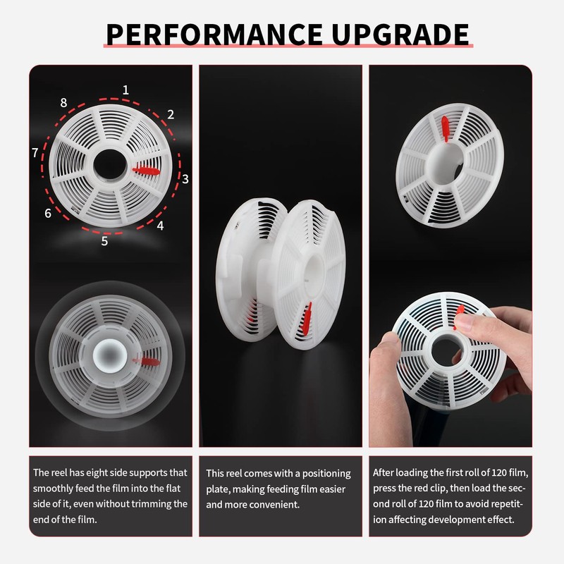 eTone Universal Darkroom Developing Tank with 3 Spiral Reels for