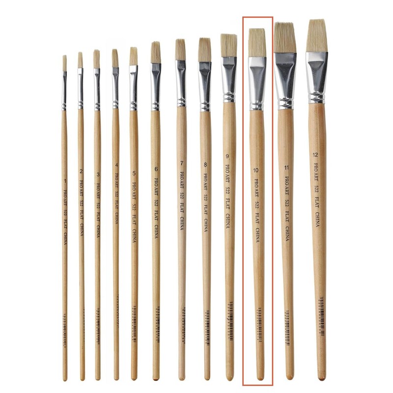 Pro Art Brush White Bristle Flat #10