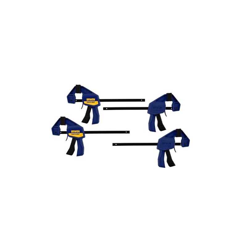 IRWIN Quick-Grip 1964758 One-Handed Mini Bar Clamp 4 Pack, 6",