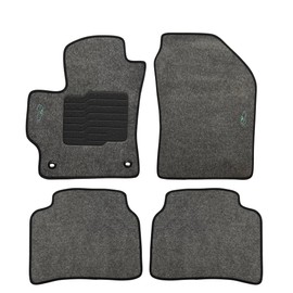 ecoMats Carpet Floor Mats Compatible with 2020 2021 2022 2023 2024 2025 Toyota Corolla with Anti Slip Driver Heel Pad and Safety Locks, Front and Rear Row, Gray