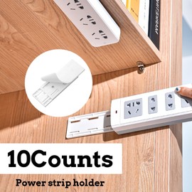 30 Pcs Power Strip Holder Wall Mount, Self Adhesive Punch-Free Socket Holder, Desktop Socket Fixer Surge Protector Cable Management System for Kitchen Home Office