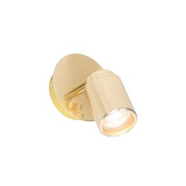 QAZQA - Modern Bathroom Spot I Spotlight I Ceiling Spotlight I Ceiling Spotlight I Spotlight I Lamp I Light Brass IP44 - Ducha - Steel Round - LED Suitable GU10