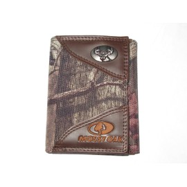 Deer - Mossy Oak Leather Nylon Tri-Fold