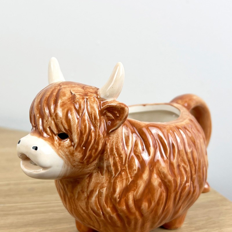 Novelty Gravy Boat Highland Cow Kitchen Decoration Accessories Sauce Jug