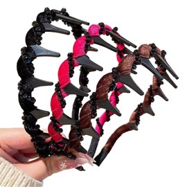 3pcs Hair Bands for Women,Vintage High Cranium Artificial Rhinestone Hairband,Elegant Headbands for Girls, Decorative HairBands Fashion Hair Accessories (Rhinestone, One Size)