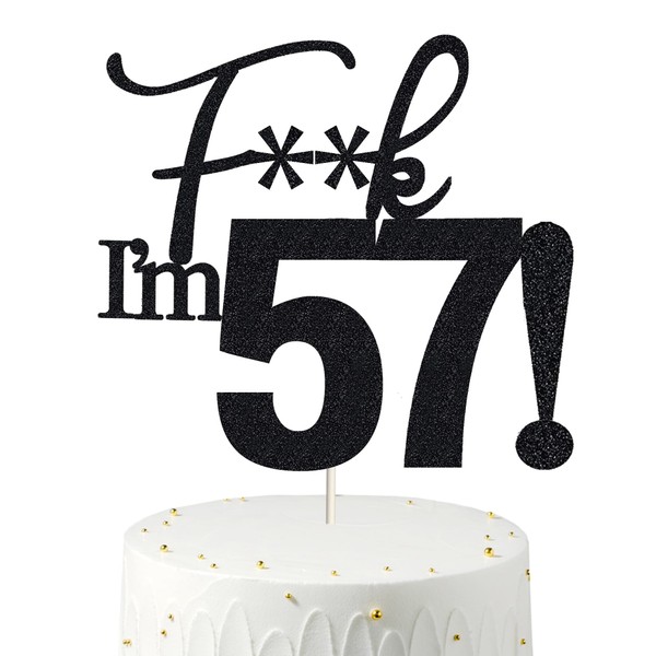 57 decoraciones para tartas, 57 decoraciones para tartas de cumpleaños, purpurina negra, divertida decoración para tartas 57 para hombres, 57 decoraciones para tartas para mujeres, decoraciones de cumpleaños 57, decoración para tartas de cumpleaños 57, c
