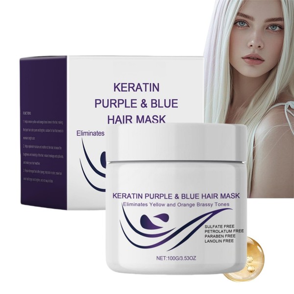 100g Purple Hair Mask,Neutralizes Yellow Tones Deep Nourish Brighten Hair,Deep