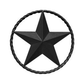 EcoRise Rustic Dimensional Barn Star - 12" Black Metal Country Farmhouse Home Decoration