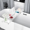 WINFFOR Acrylic Bathtub Tray, Expandable Bathtub Caddy, 1 or 2