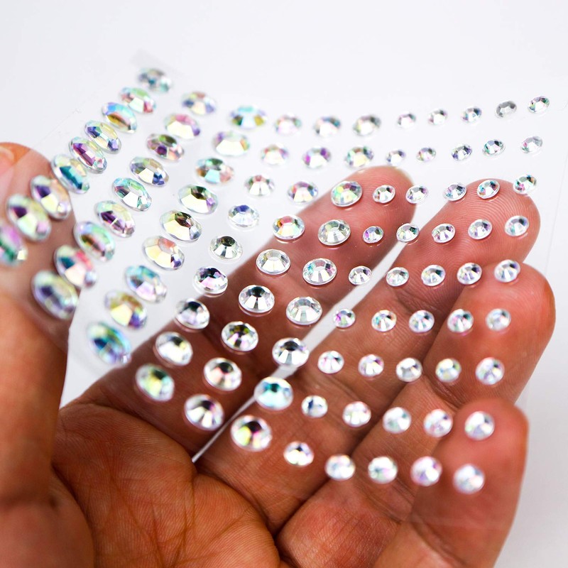 077 Rhinestone Sticker (Decal) Jewelry Type 4~9mm [Silver]