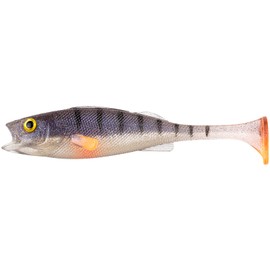 LMAB Perch Shad 7 cm, 9 cm, 11 cm, 14 cm, 18 cm, 23 cm KÖFI - Rubber Fish Fishing Lure, Artificial Bait, Soft Bait for Pike Fishing, Bass Fishing, Pike Bait (23 cm - Ghost Perch)