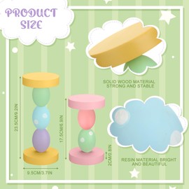 Hushee 2 Pcs Easter Candle Holder Easter Decorations Candlestick Holder Spring Home Decoration 9.5 Inch and 7.5 Inch Tall Candlestick Holders Easter Eggs Candlesticks for Fireplace Easter Party