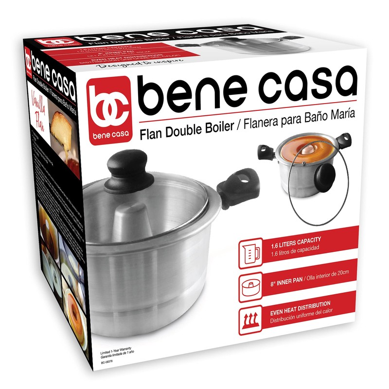 Bene Casa - Aluminum Flan Mold Double Boiler with Glass
