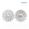 Riverbyland Metal Sewing Buttons with Rhinestone, Silver, 0.8", 10 PCS