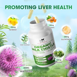 MABEFY Liver Support Supplement with Milk Thistle Extract with Silymarin, Glutathione, Dandelion, Artichoke - Liver Cleanse Detox Repair, Antioxidant Support- 90 Capsules