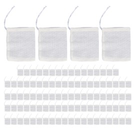 100Pcs Drawstring Cotton Bags 8cmx10cm Reusable Filter Tea Residue Environmentally Friendly Tea Filter Bag