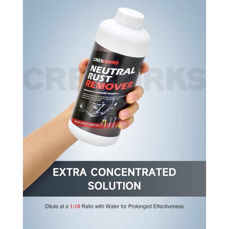 CREWORKS Heavy Duty Rust Remover, 34 fl oz Rust Dissolving