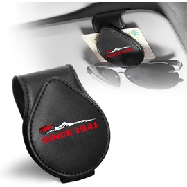 HAPIZWLU Sunglasses Holder for Car, Leather Glasses Frame, Eyeglass Hanger Card Clip for Car Sun Visor,Sunglasses Holder Compatible with Jeep Wrangler JL JLU Rubicon Wagoneer Gladiator JT Sahara