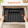 Expandable Silverware Drawer Organizer for Cutlery - Adjustable Plastic Utensil