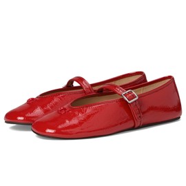 Coach Women's Sculpted C Soft Mary Jane Flat, Sport Red, 9.5