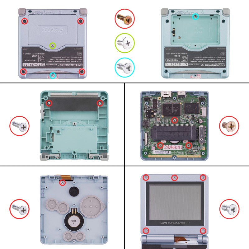 eXtremeRate IPS Ready GBA SP Custom Replacement Housing Shell Buttons