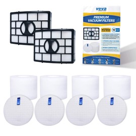 VEVA Premium Vacuum Filter Set with 2 HEPA, 4 Foam, 4 Felt Filters for Shark Rotator Navigator Duoclean Lift-Away Upright Model NV650, 650W, 651, 652, 750W, 751, 752, 831, 835; AX950, 951 & 952
