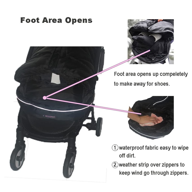 German Designed Universal Stroller Bunting Bag, 5 Way Zippers Style