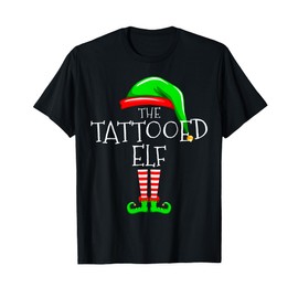 Tattooed Elf Christmas Family Matching Funny Elves Xmas T-Shirt