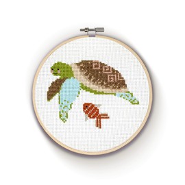 The Crafty Kit Company Turtle DIY Cross Stitch Craft Kit for The Holidays – Made in The UK