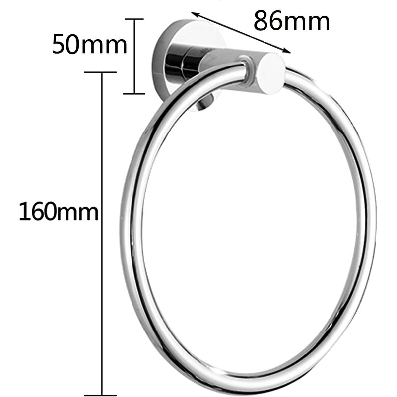 Stainless Steel Towel Ring, Wall Mounted Towel Hanger ,6.3 inches/16cm,