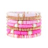 Pychee Summer Surfer Heishi Bracelet Set for Women Stackable Gold