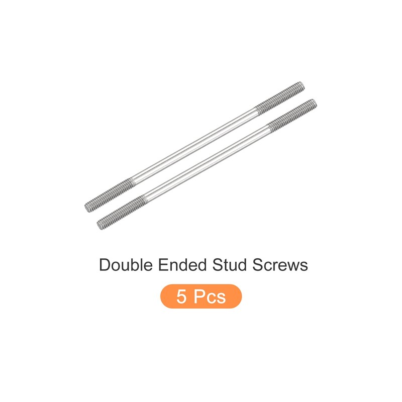 METALLIXITY Double Threaded Stud Bolt Rod Bolt M4 Screw 80mm